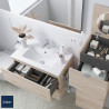 Meuble de salle de bain 2 tiroirs FUSSION LINE 700 chêne naturel - SALGAR 96695