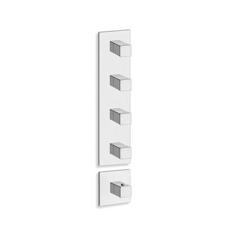 FACADE EXTERNE QUADRI 4 SORTIES POUR MECANISME PD70400 CHROME - CRISTINA ONDYNA XQ88451