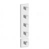 FACADE EXTERNE QUADRI 4 SORTIES POUR MECANISME PD70400 CHROME - CRISTINA ONDYNA XQ88451