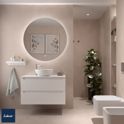 Meuble de salle de bain MONTERREY 900 2 tiroirs WHITE COTTON - SALGAR 96484