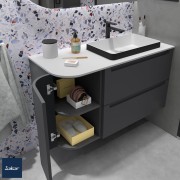 Coquette ALLIANCE 300 réversible 1 porte arrondie anthracite mat - SALGAR 97037