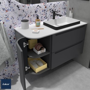 Coquette ALLIANCE 300 réversible 1 porte arrondie anthracite mat - SALGAR 97037