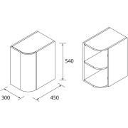 Coquette ALLIANCE 300 reversible 1 porte arrondie WHITE COTTON - SALGAR 97026