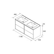 Meuble Vasque OPTIMUS 120cm BLACK SATIN - 104617 SALGAR