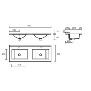Meuble Vasque OPTIMUS 120cm BLACK SATIN - 104617 SALGAR