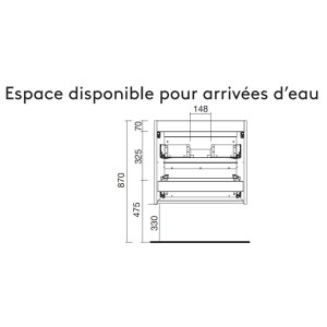 Meuble de salle de bain SPIRIT 600 2 tiroirs White Cotton - SALGAR 96400