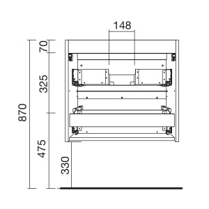 Meuble de salle de bain SPIRIT 700 2 tiroirs White Cotton - SALGAR 96401