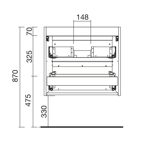 Meuble de salle de bain SPIRIT 900 2 tiroirs White Cotton - SALGAR 96403