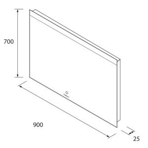 Miroir horizontal lumière led ORLEANS 900 - SALGAR 97598