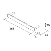 Poignée Porte-serviette anodisé brillant TOALLERO 300 - SALGAR 96999