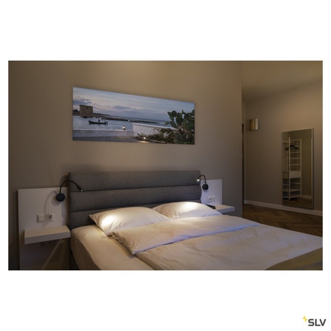 Liseuses DIO FLEX PLATE LED applique noir 19W 2700K - SLV 1002430 