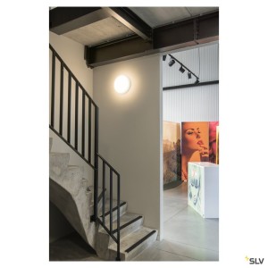 Appliques intérieures LED LIPSY 40 Drum applique et plafonnier intérieur blanc LED 18W 3000/4000K v - SLV 1002940 