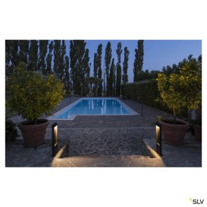 Bornes Extérieures LED FLATT 65 borne extérieure anthracite LED 97W 3000K/4000K IP65 - SLV 1002956 