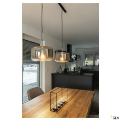 Suspensions PANTILO 28 suspension intérieure chrome E27 15W max câble nu sans patère - SLV 1003006 