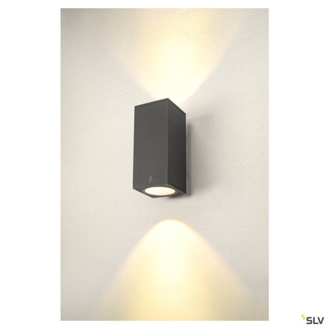 Appliques extérieures LED ENOLA applique ext carré L anthracite LED 53W 3000K/4000K IP65 up/down - SLV 1003438 