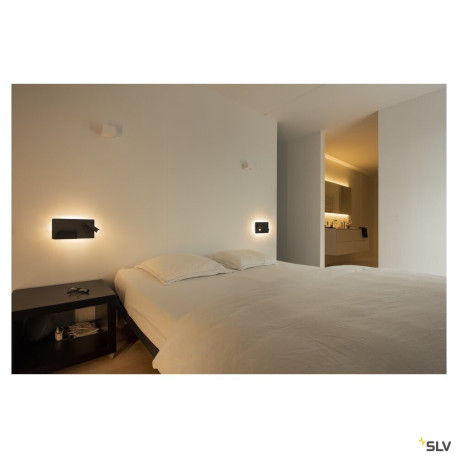 Liseuses SOMNILA SPOT applique int. liseuse droite noir LED 13W 3000K avec port USB - SLV 1003456 