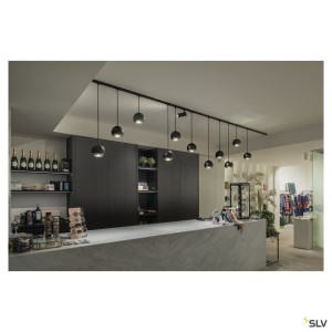 Systèmes rail 1 allumage 230V LED HELIA 50 TRACK spot pour rail 1 allumage intérieur noir LED 11W 3000K - SLV 143580 