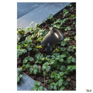 Projecteurs extérieurs 230V SAMRINA spot sur piquet ext noir GU10 QPAR51 7W max IP54 plastique recyclé - SLV 1004757 