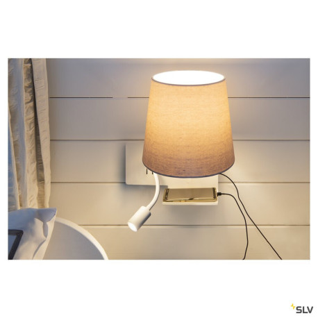 Liseuses SOMNILA FLEX applique int. liseuse droite blanc LED 3W 3000K avec port USB - SLV 1003460 