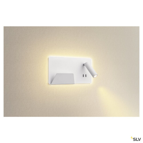 Liseuses SOMNILA SPOT applique int. liseuse gauche blanc LED 13W 3000K avec port USB - SLV 1003457 