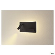 Liseuses SOMNILA SPOT applique int. liseuse droite noir LED 13W 3000K avec port USB - SLV 1003456 