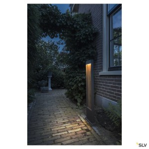 Bornes Extérieures LED FLATT 100 borne extérieure anthracite/imitation bois LED 97W 3000/4000K I - SLV 1002959 