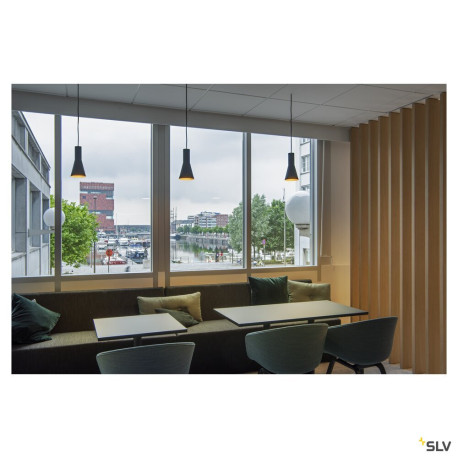 Suspensions PHELIA 10 suspension intérieure Ø 13 cm noir/doré E27 23W max - SLV 1002951 