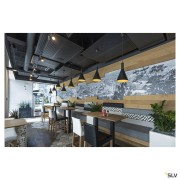 Suspensions PHELIA 30 suspension intérieure Ø 28 cm noir/doré E27 23W max - SLV 1002950 