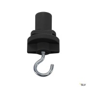 Systèmes rail 3 allumages 230V S-TRACK adaptateur avec crochet pour rail 3 allumages intérieur noir - SLV 175190 