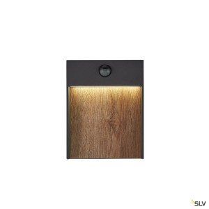 Appliques extérieures LED avec détecteur FLATT SENSOR applique extérieure anthracite/imitation bois LED 16W 3000/400 - SLV 10029