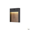 Appliques extérieures LED avec détecteur FLATT SENSOR applique extérieure anthracite/imitation bois LED 16W 3000/400 - SLV 10029