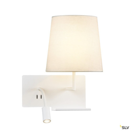 Liseuses SOMNILA FLEX applique int. liseuse droite blanc LED 3W 3000K avec port USB - SLV 1003460 