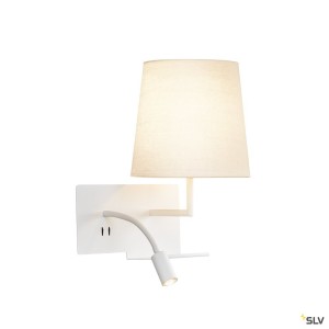 Liseuses SOMNILA FLEX applique int. liseuse droite blanc LED 3W 3000K avec port USB - SLV 1003460 
