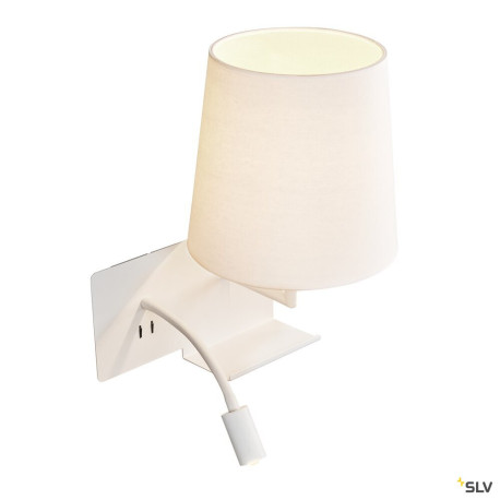 Liseuses SOMNILA FLEX applique int. liseuse droite blanc LED 3W 3000K avec port USB - SLV 1003460 
