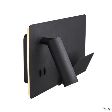 Liseuses SOMNILA SPOT applique int. liseuse droite noir LED 13W 3000K avec port USB - SLV 1003456 