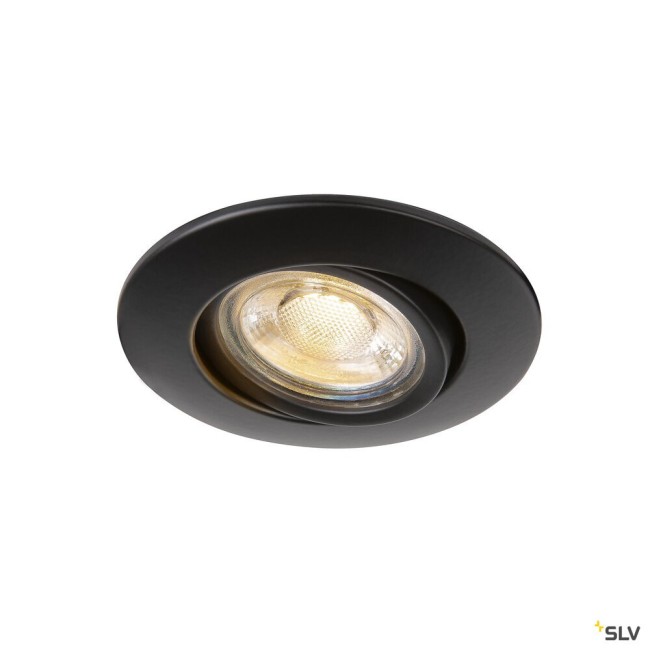 Encastrés plafond intérieurs 230V EASY-INSTALL QPAR51 encastré de plafond intérieur rond noir GU10/QPAR51 20W - SLV 1003344 