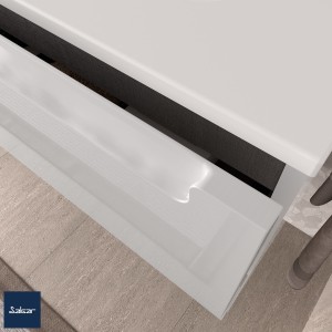 Meuble salle bain MONTERREY 900 2 tiroirs BLANC BRILLANT - SALGAR 96479