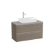 Ona Meuble 2 Tiroirs Pr Lav Centré + Plan 1000 Orme Foncé-Roca A851730511