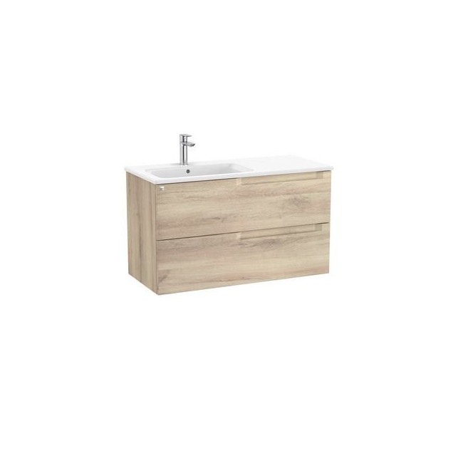 Aleyda Unik 2 Tiroirs Lavabo À Gauche 1000 Mm Bois Naturel - ROCA A851820524 