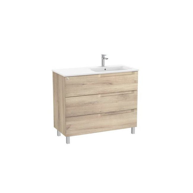 Aleyda Unik 3 Tiroirs Lavabo À Droite 1000 Mm Bois Naturel - ROCA A851826524 