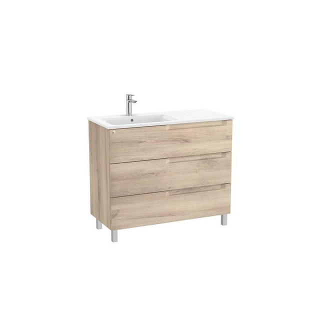 Aleyda Unik 3 Tiroirs Lavabo À Gauche 1000 Mm Bois Naturel - ROCA A851828524 