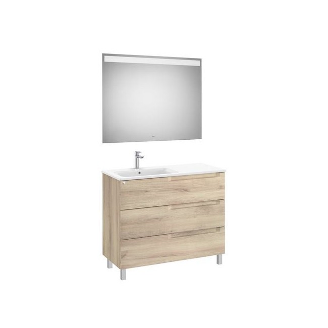 Aleyda Pack 3 Tiroirs Lavabo À Gauche 1000 Mm Bois Naturel - ROCA A851848524 