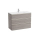 The Gap Unik 3 Tiroirs Lavabo Centré Slim 1000 Mm City Oak/Poignées Nickel Mat - ROCA A851853402