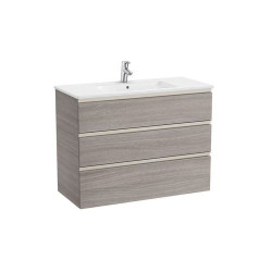 The Gap Unik 3 Tiroirs Lavabo Centré Slim 1000 Mm City Oak/Poignées Nickel Mat - ROCA A851853402 