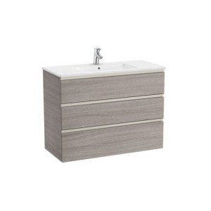 The Gap Unik 3 Tiroirs Lavabo Centré Slim 1000 Mm City Oak/Poignées Nickel Mat - ROCA A851853402 