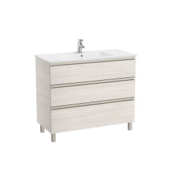 The Gap Unik 3T Lavabo Centré Slim 1000 Mm Frêne Nordic/Poignées Nickel Mat - ROCA A851853434 