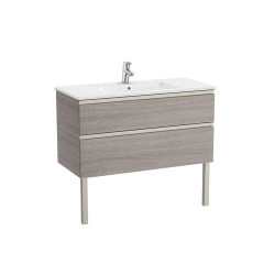 The Gap Unik 2 Tiroirs Lavabo Slim Centré 1000 Mm City Oak/Poignées Nickel Mat - ROCA A851852402 