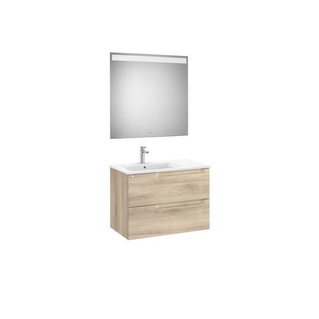 Aleyda Pack 2 Tiroirs Lavabo À Gauche 800 Mm Bois Naturel - ROCA A851837524 