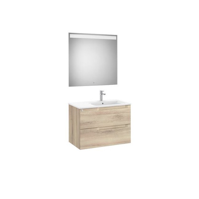 Aleyda Pack 2 Tiroirs Lavabo À Droite 800 Mm Bois Naturel - ROCA A851835524 