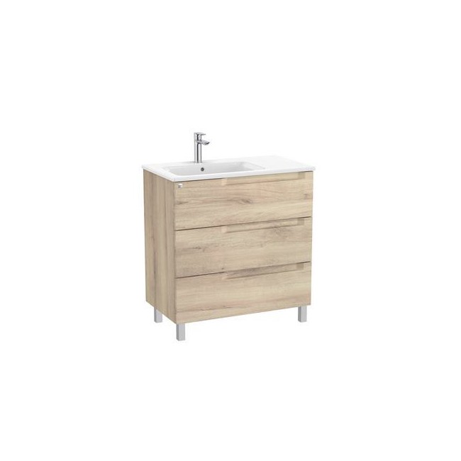 Aleyda Unik 3 Tiroirs Lavabo À Gauche 800 Mm Bois Naturel - ROCA A851825524 